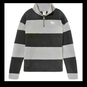 pink polar half zip pullover